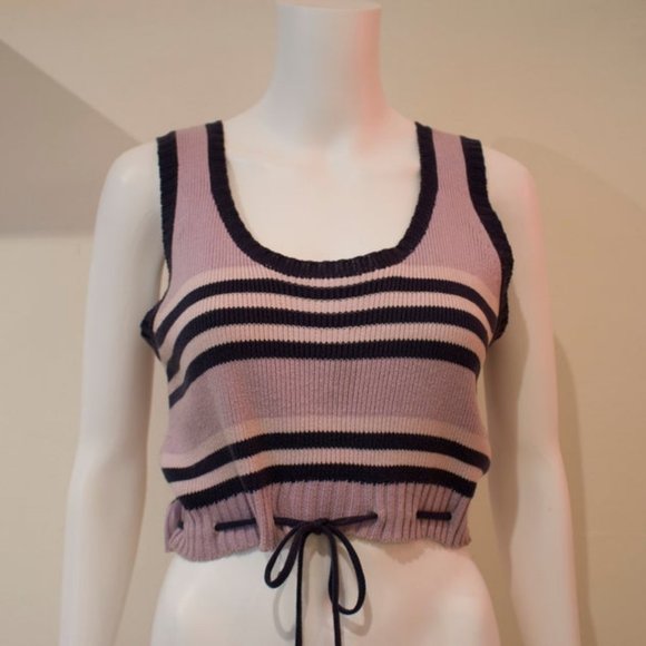 Urban Life Stripe Crop Tank Sweater - Picture 1 of 3